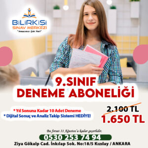 9. Sınıf Deneme Aboneliği