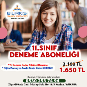 11. Sınıf Deneme Aboneliği